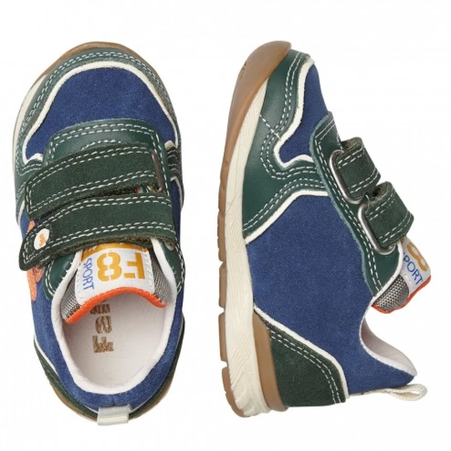 FALCOTTO Green Suede & Fabric Sneakers for Kids - Hack 2 Vl. Comfortable Shoes