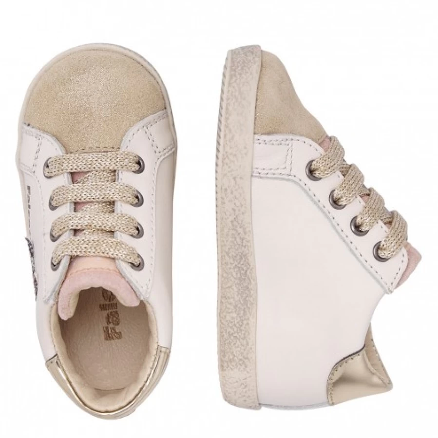 FALCOTTO Alnoite High-Top Sneakers for Men/Women - Genuine Leather & Suede Upper - Milk & Platinum Colorway - Comfortable Casual Shoes