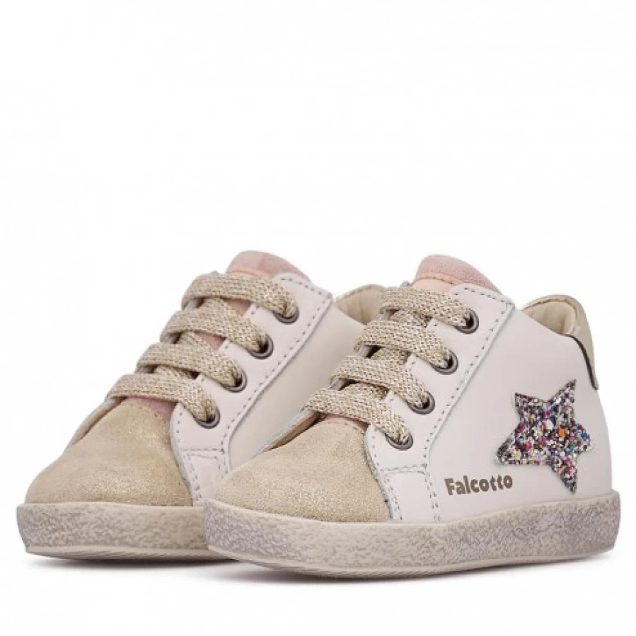 FALCOTTO Alnoite High-Top Sneakers for Men/Women - Genuine Leather & Suede Upper - Milk & Platinum Colorway - Comfortable Casual Shoes