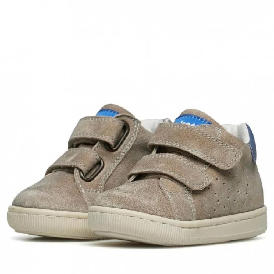 FALCOTTO Kiner VL Leather Suede Sneakers for Men Women - Light Grey Blue Casual Shoes