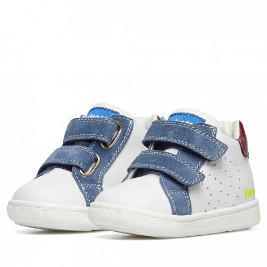 FALCOTTO Kiner VL White Blue Leather Suede Casual Sneakers for Men Women
