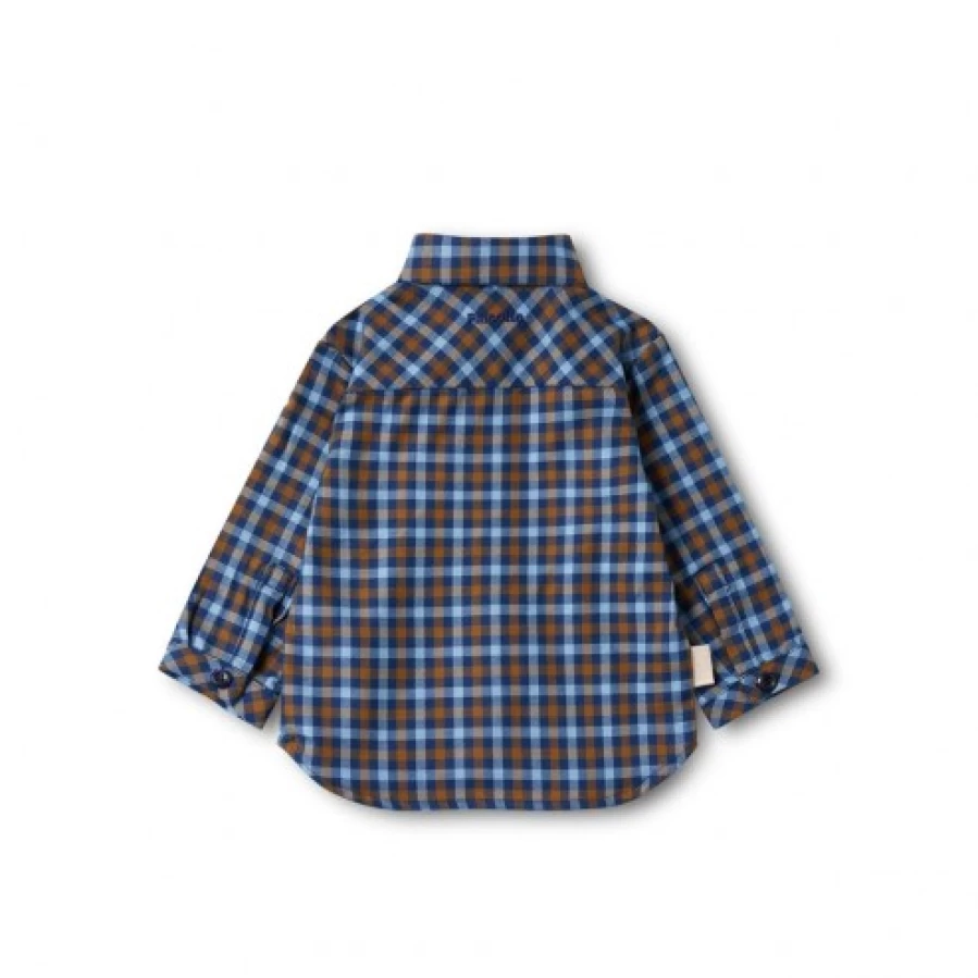 FALCOTTO Navy Checked Shirt for Men - Classic Plaid Casual Button-Up Shirt