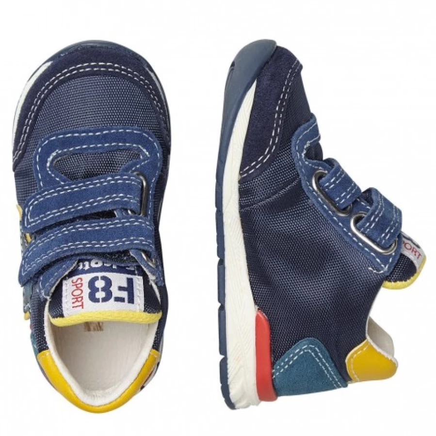 FALCOTTO Ferdi VL Navy Blue Leather & Technical Fabric Sport Sneakers for Men/Women