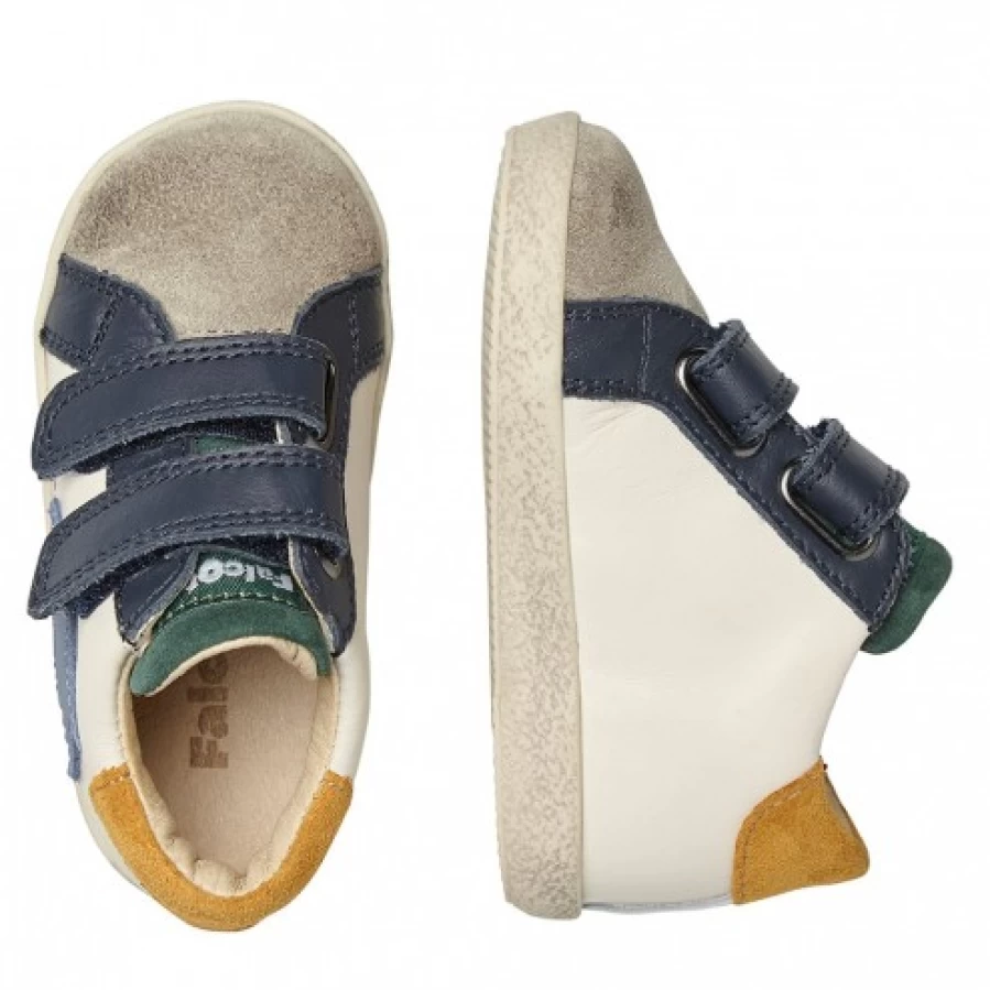 FALCOTTO Alnoite High VL Blue & Dove Grey Leather Suede Sneakers for Men/Women