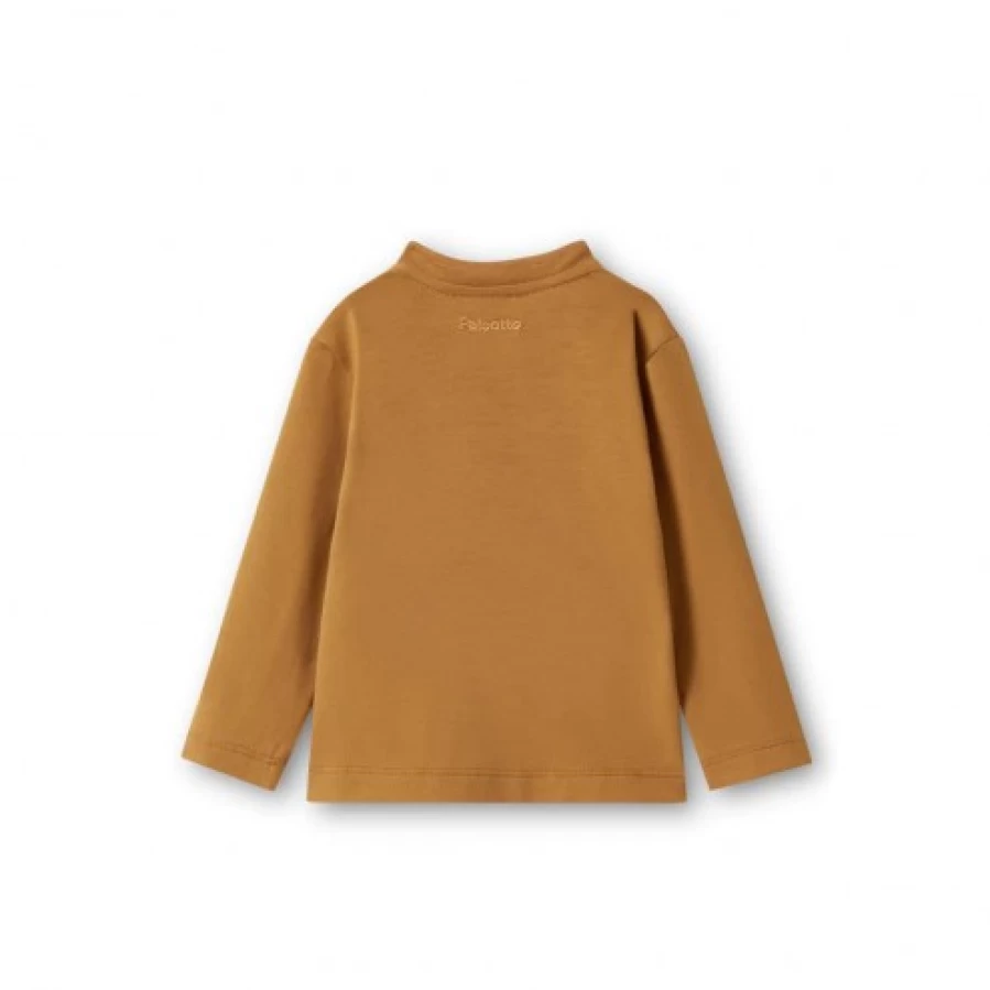 FALCOTTO Men's Cognac Long-Sleeve T-Shirt - Soft Cotton Casual Top