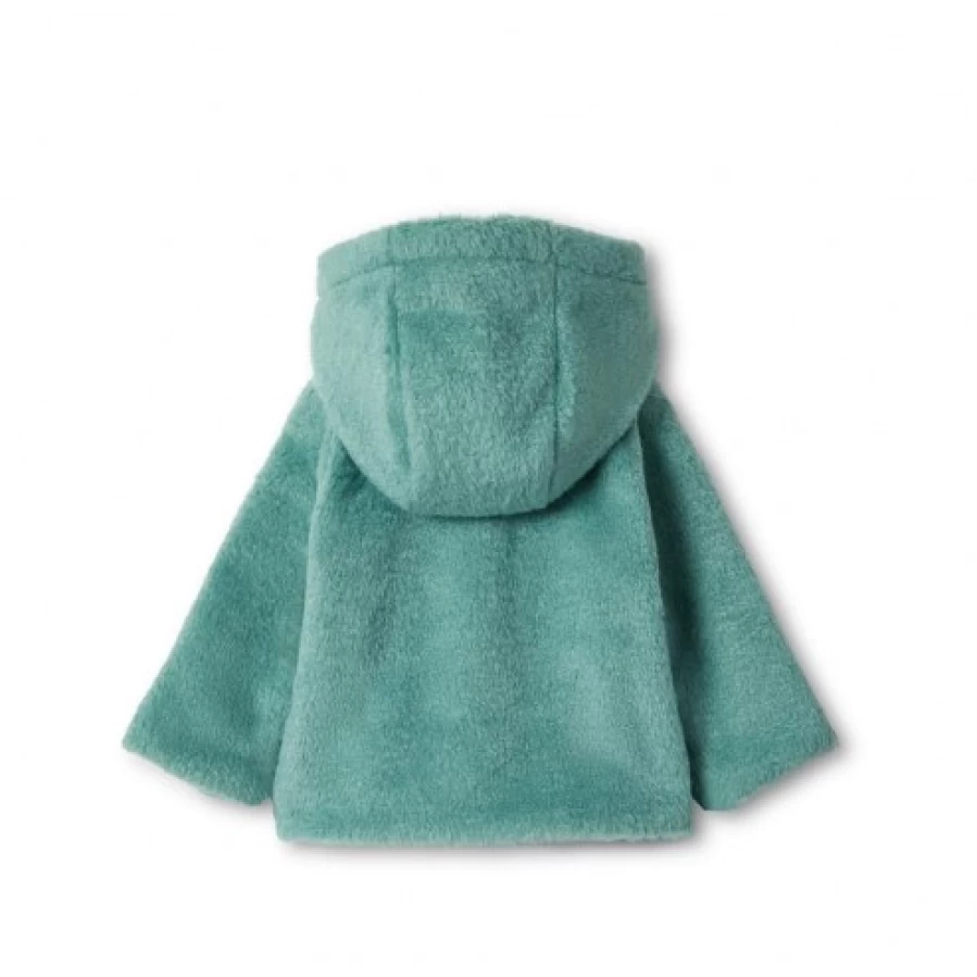 FALCOTTO Hanne Women's Sage Green Faux Fur Winter Coat - Warm Long Plush Jacket