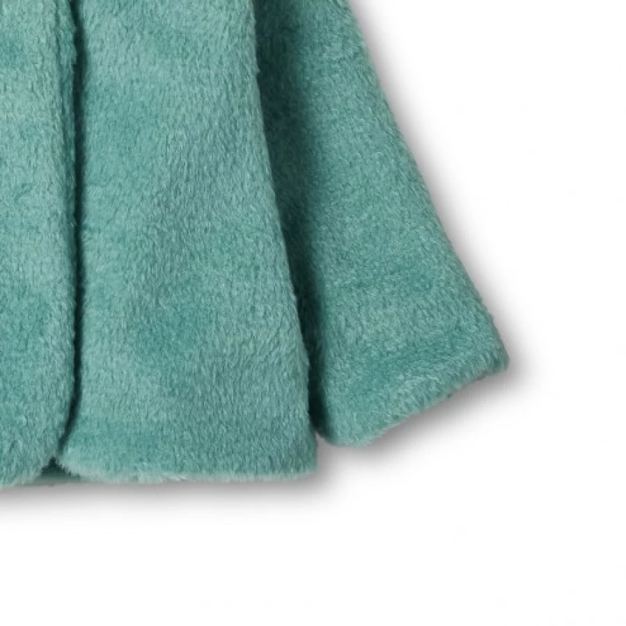 FALCOTTO Hanne Women's Sage Green Faux Fur Winter Coat - Warm Long Plush Jacket