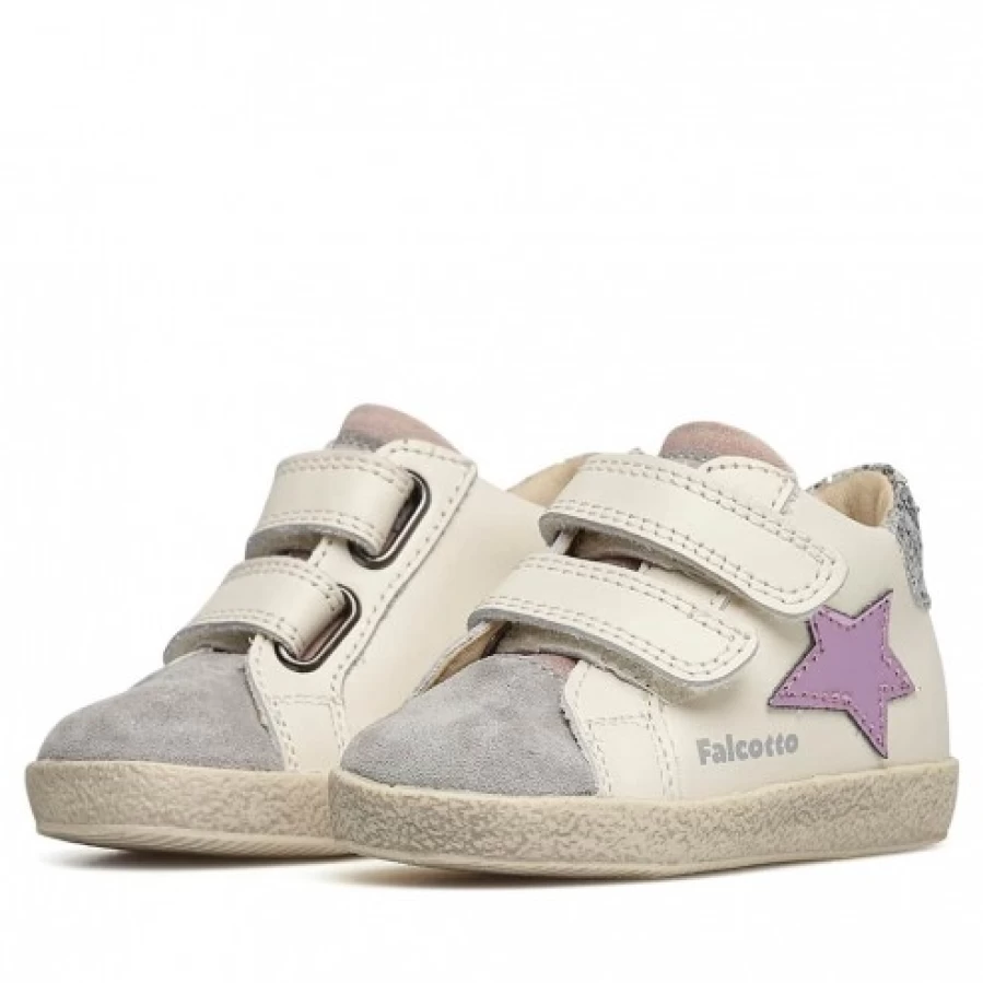 FALCOTTO Alnoite High VL Grey White Leather Suede Sneakers for Men Women