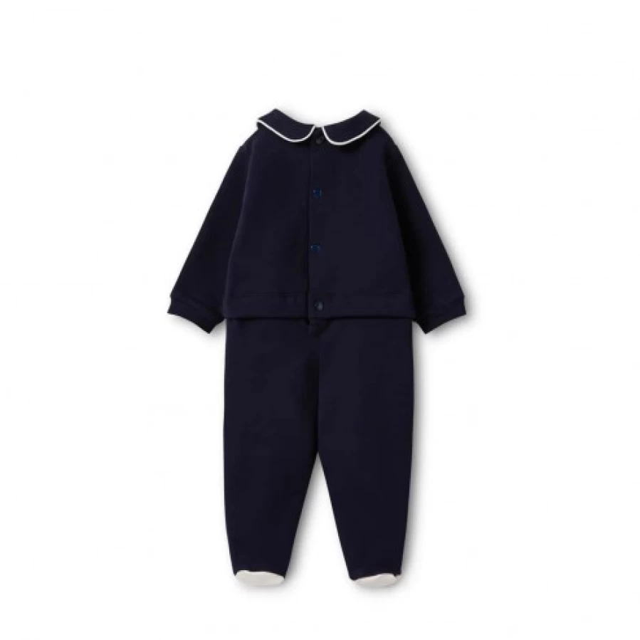 FALCOTTO Lukas Navy and Cream Baby Bodysuit - Soft Cotton Onesie for Infants