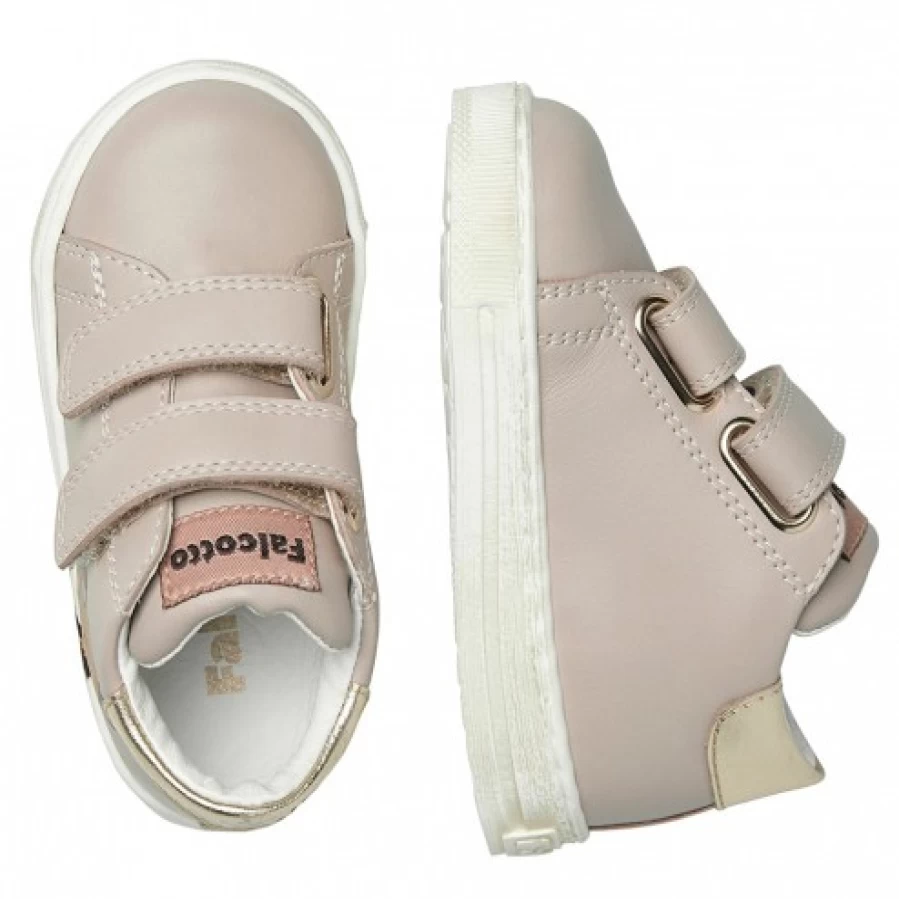 FALCOTTO Wislei VL Leather Sneakers for Women - Powder Pink & Platinum Comfortable Casual Shoes