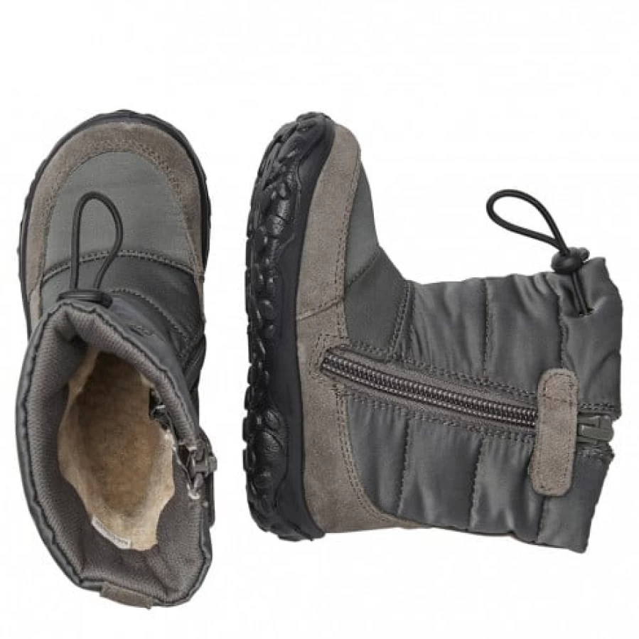 FALCOTTO Poznurr Waterproof Padded Winter Boots for Kids - Charcoal Grey Insulated Snow Boots