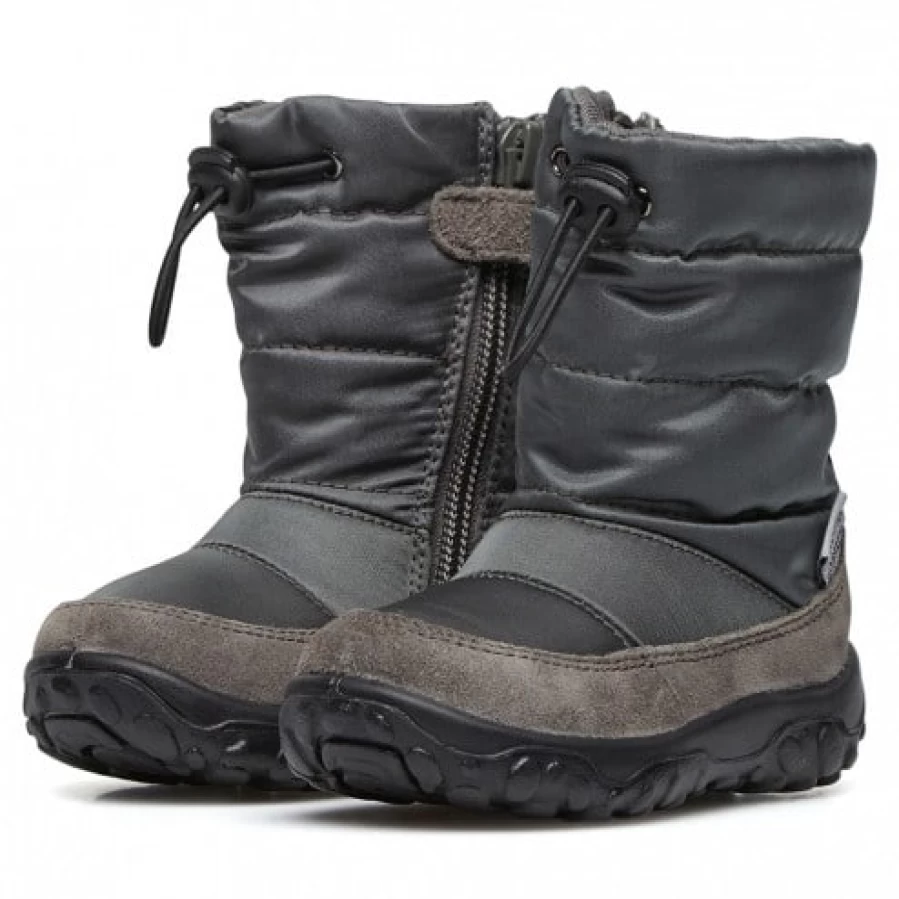 FALCOTTO Poznurr Waterproof Padded Winter Boots for Kids - Charcoal Grey Insulated Snow Boots