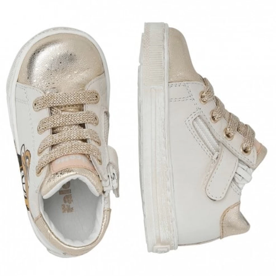 FALCOTTO Wislei Platinum-Milk Leather Zip Sneakers for Men/Women - Comfortable & Stylish Casual Shoes