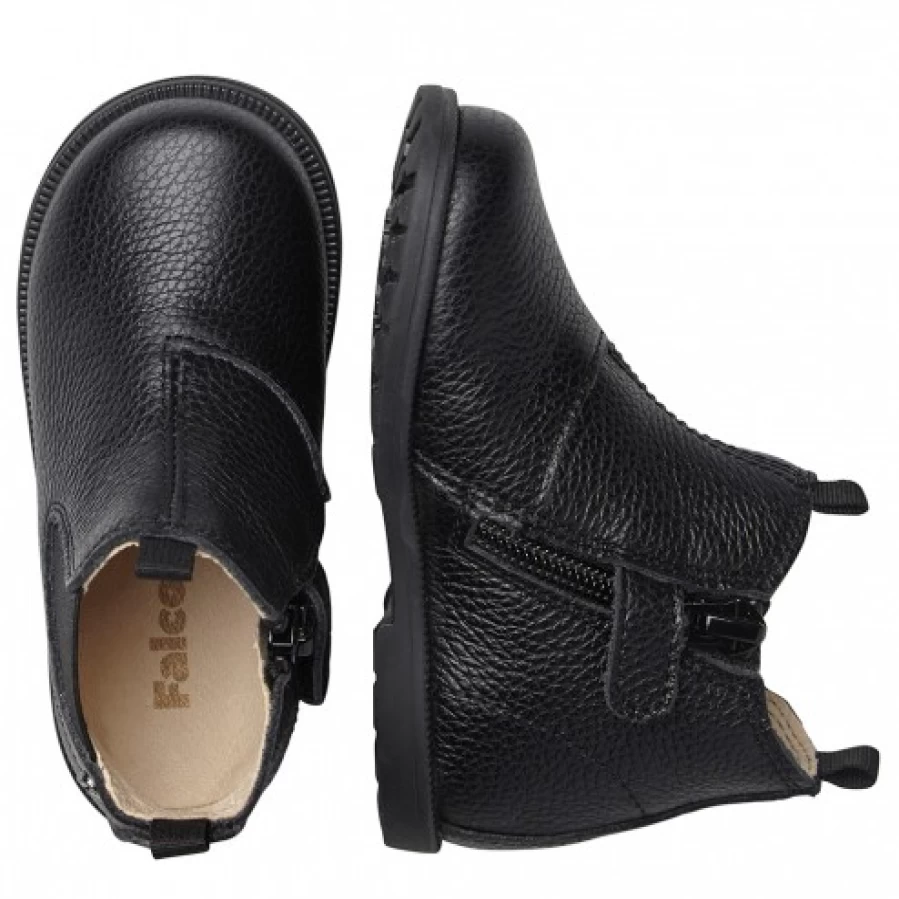 FALCOTTO Black Leather Winter Boots for Men & Women - Stylish Beatle Boots for Cold Weather