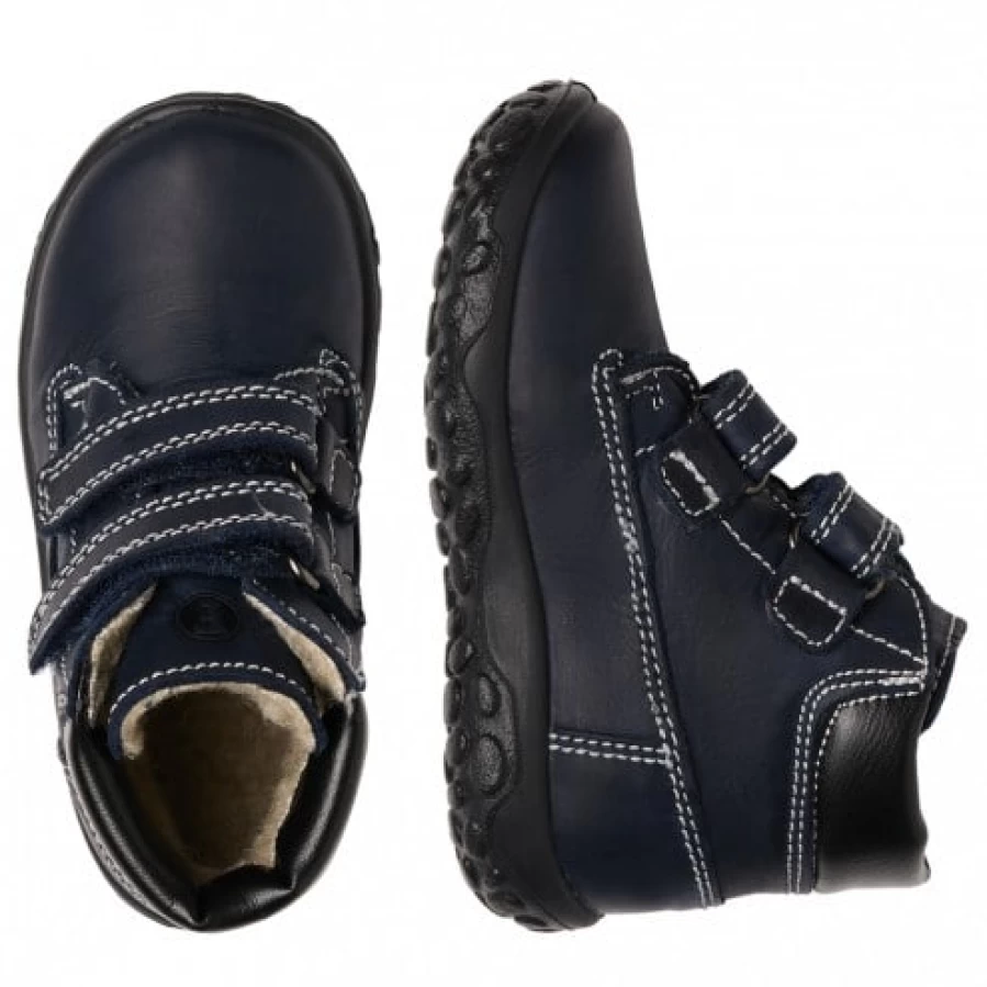 FALCOTTO Women's Blue Calfskin Ankle Boots with Chunky Sole - Stylish Winter Footwear