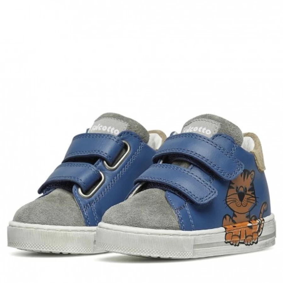 FALCOTTO Filisi VL Light Blue-Grey Leather Suede Casual Sneakers for Men & Women