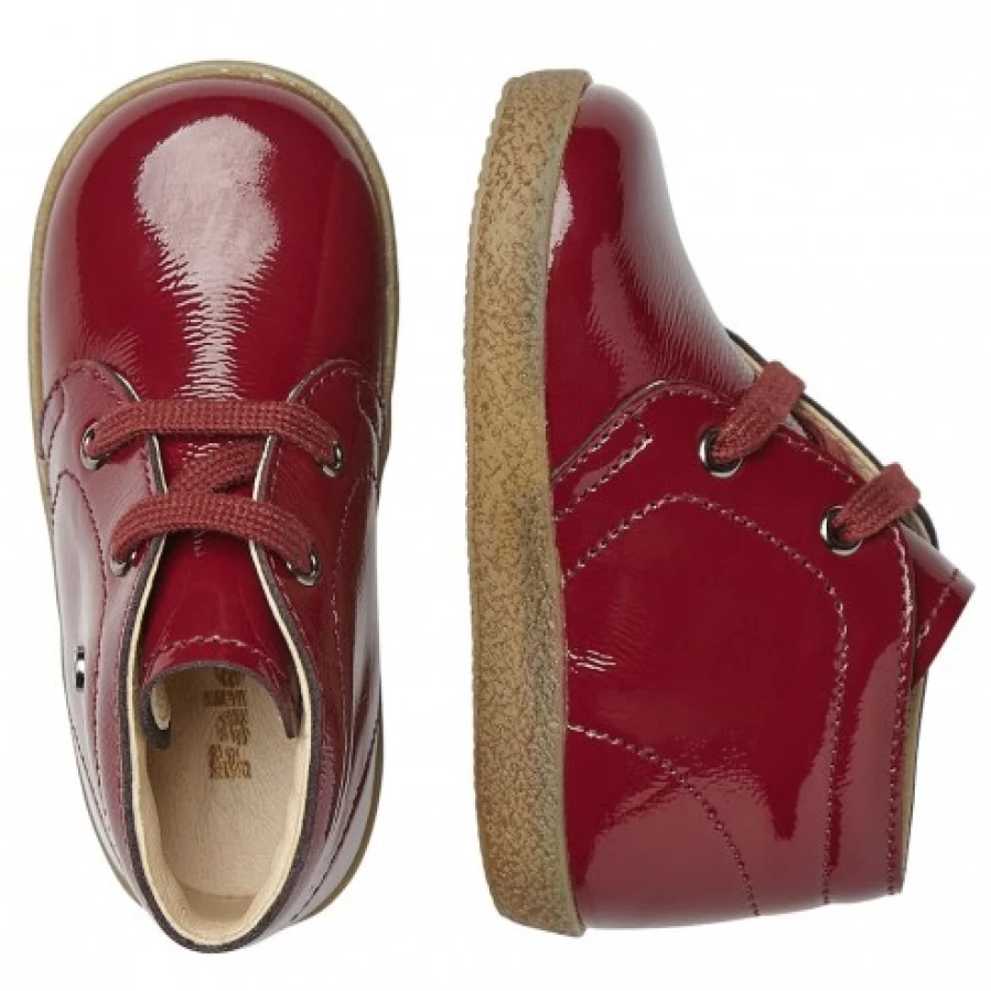 FALCOTTO Conte Bordeaux Patent Leather Lace-Up Shoes for Kids - Premium Italian Leather Dress Shoes
