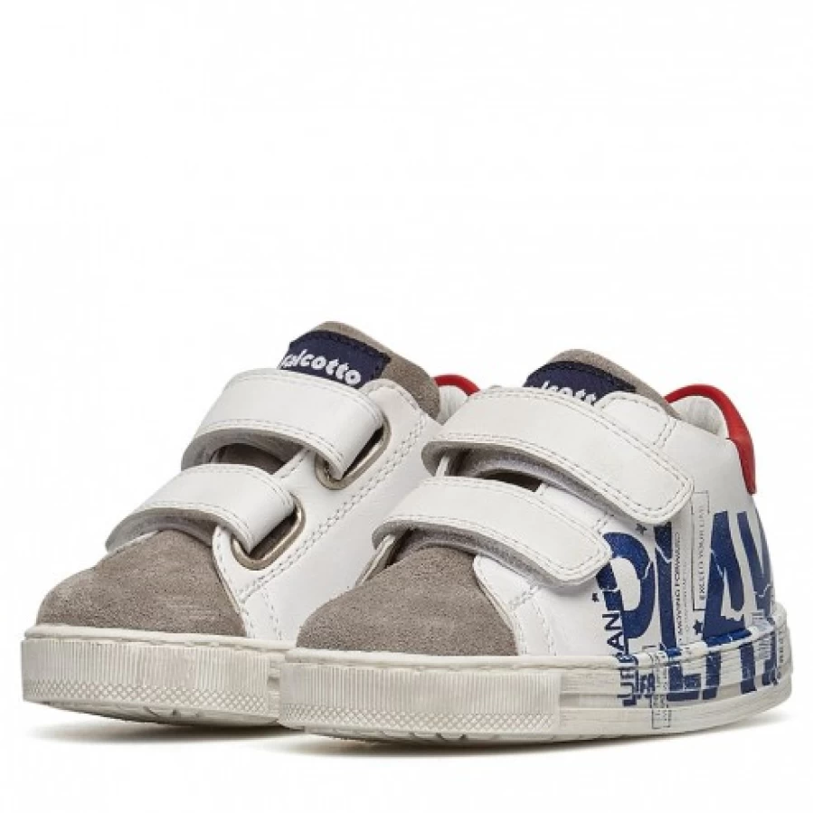 FALCOTTO Tahole VL White-Grey Leather Suede Casual Sneakers for Men & Women