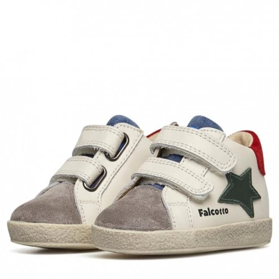 FALCOTTO Alnoite High VL White Grey Leather Suede Sneakers for Men/Women