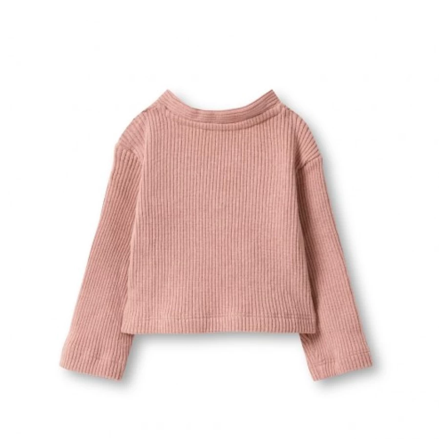 FALCOTTO Women's Pink Corduroy Crossover Top - Ida Stylish Comfortable Blouse