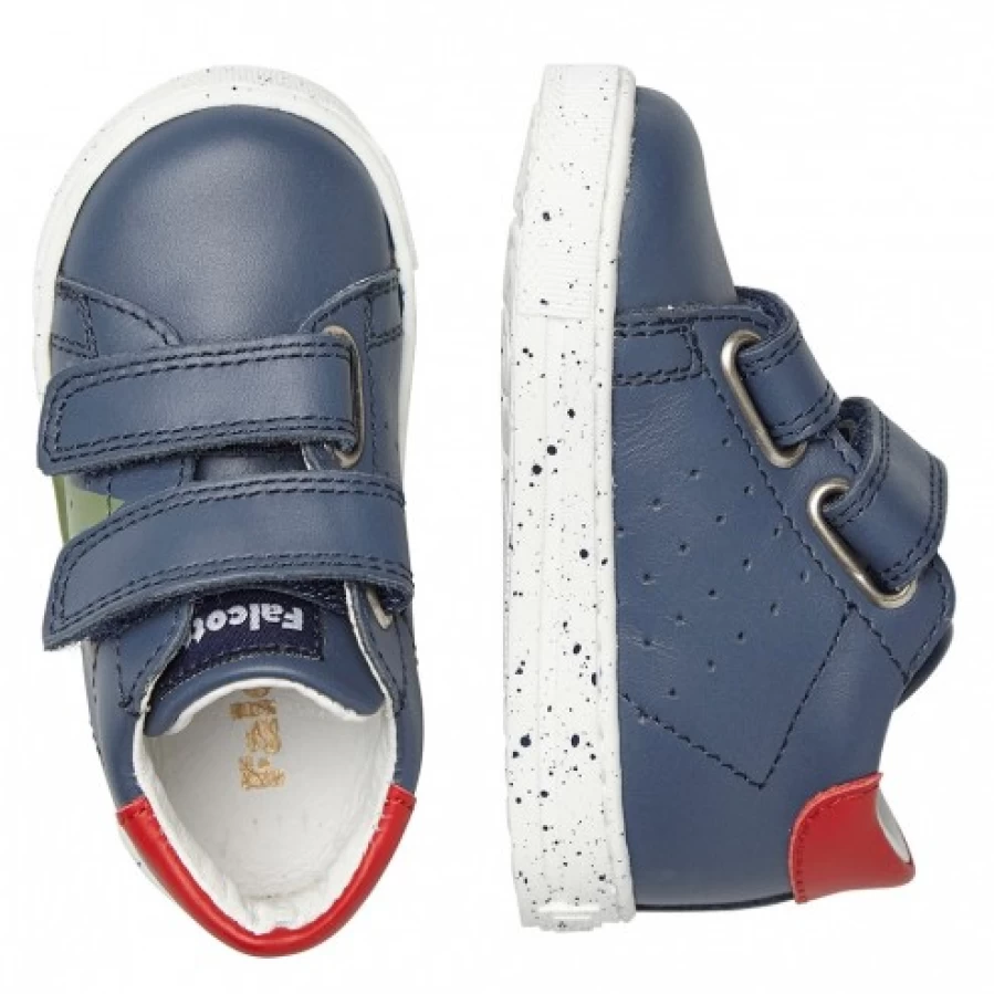 FALCOTTO Salazar VL Blue-Green Leather Sneakers for Men | Comfortable & Stylish Casual Shoes