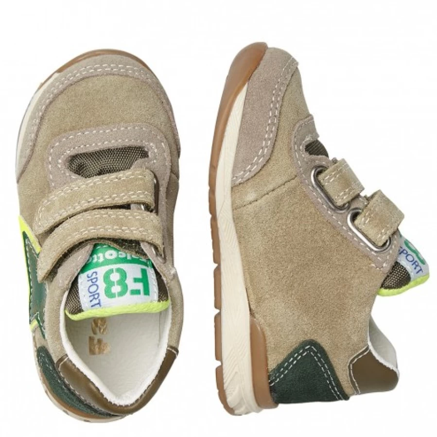 FALCOTTO Ferdi Vl. Sport Sneakers for Men - Light Grey Leather & Fabric Casual Shoes