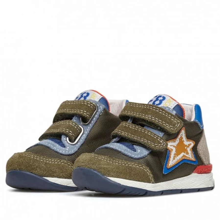 FALCOTTO New Ferdi VL Military Sneakers - Sporty Leather & Technical Fabric Shoes for Men