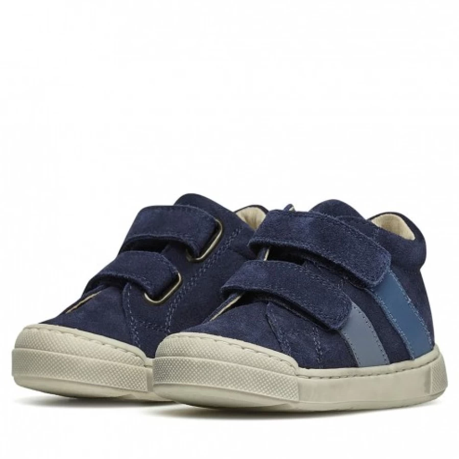 FALCOTTO Gazer VL Navy Leather and Suede Sneakers for Men - Comfortable Casual Shoes