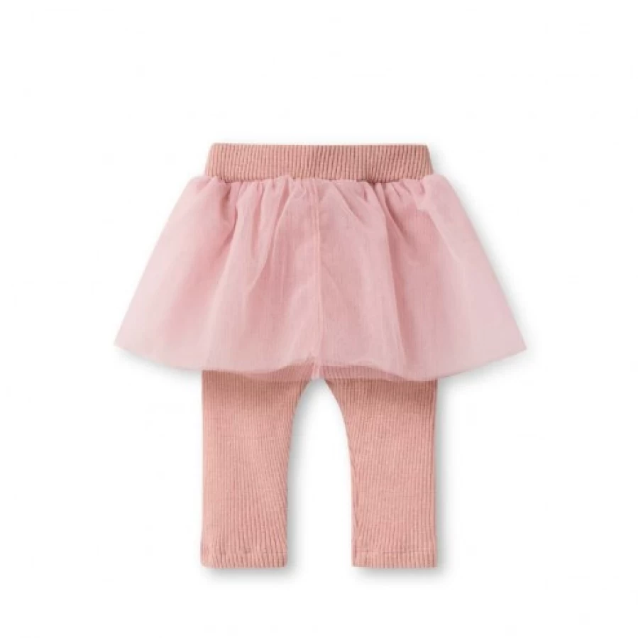 FALCOTTO Pink Tulle Skirt Leggings for Girls - Elegant Ballet-Inspired Design