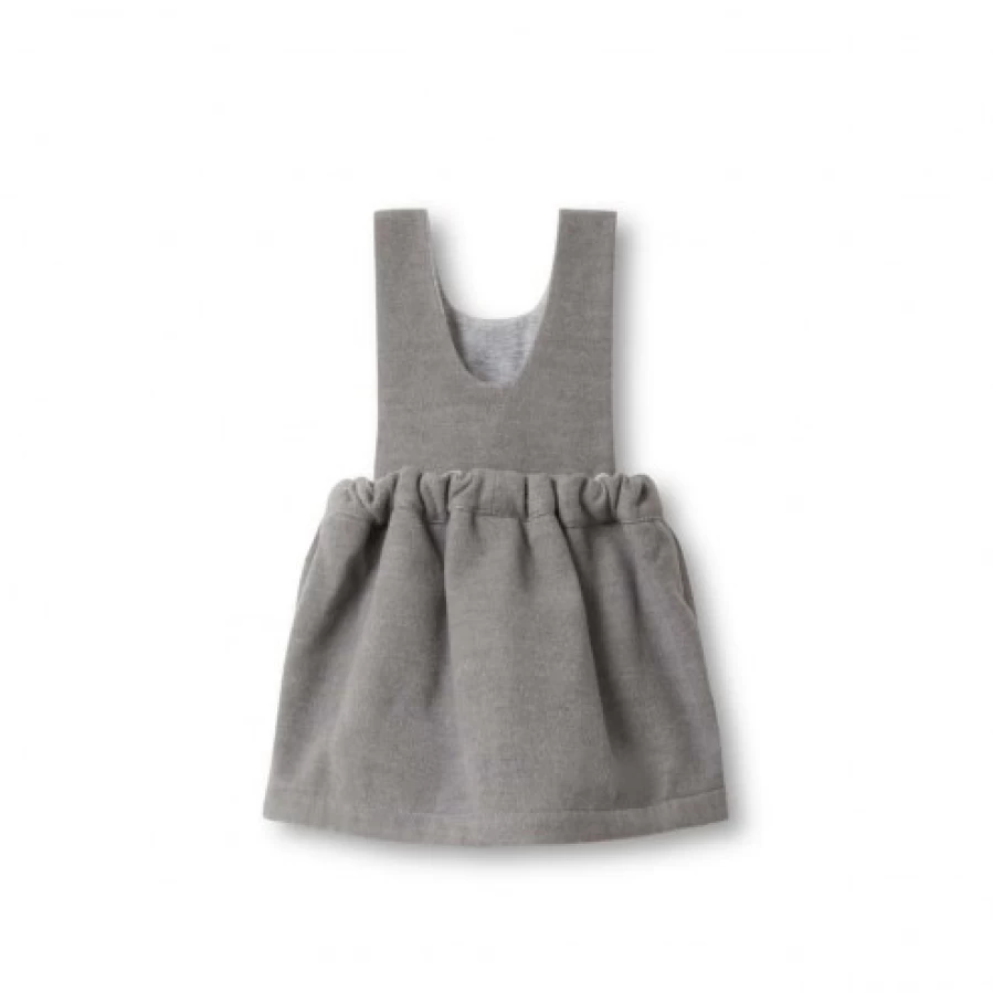 FALCOTTO Women's Grey Wool Dress - Elegant Vilde Style Cloth Dress for Winter