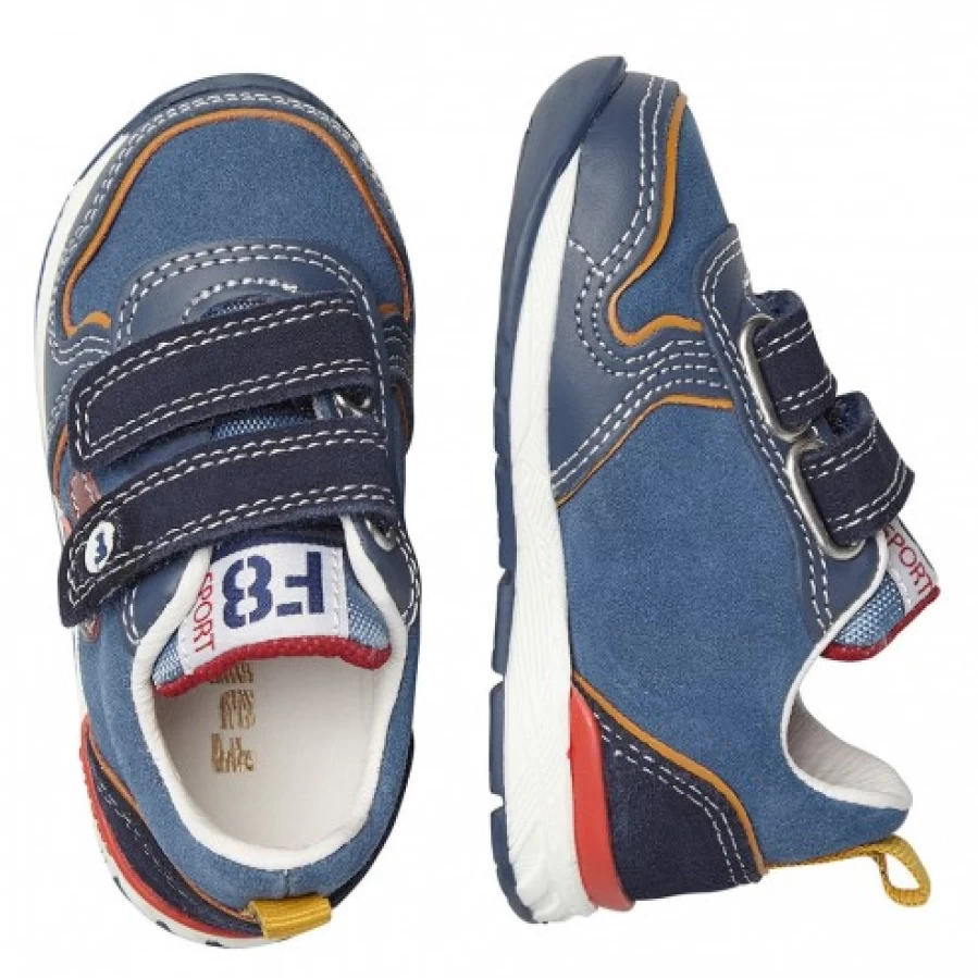FALCOTTO Navy Suede & Fabric Sneakers for Kids - Hack 2 Vl. Comfortable Shoes