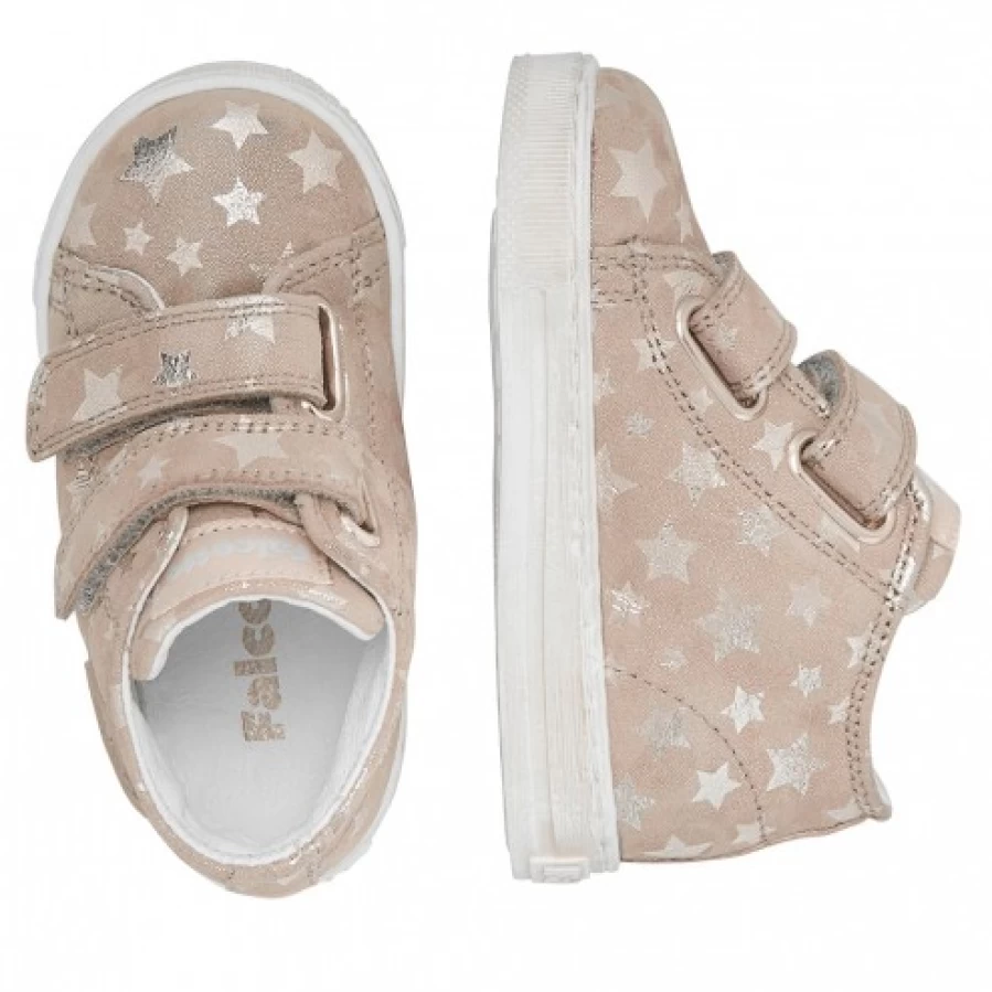 FALCOTTO Michael Suede Sneakers for Men with Stars Print in Dove Grey - Comfortable Casual Shoes