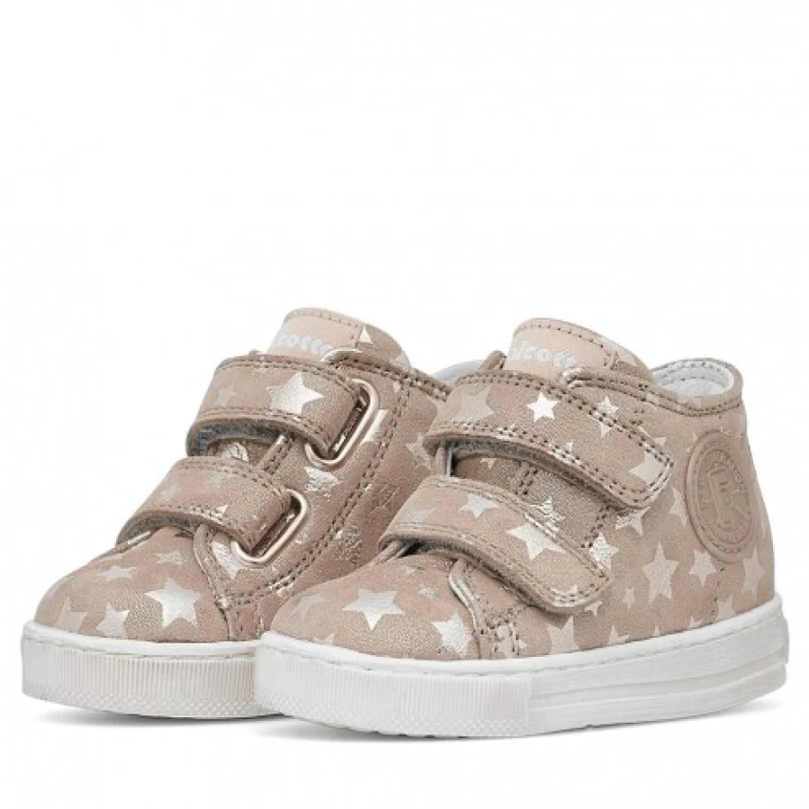 FALCOTTO Michael Suede Sneakers for Men with Stars Print in Dove Grey - Comfortable Casual Shoes