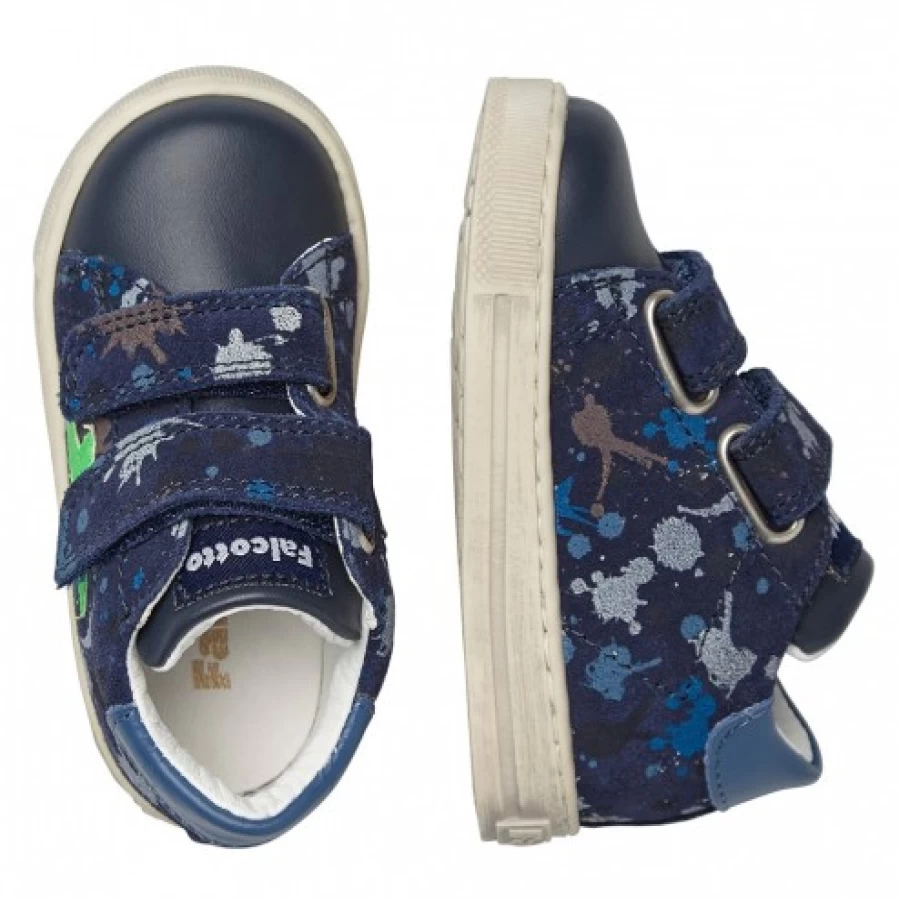 FALCOTTO Sasha VL Navy Leather and Suede Casual Sneakers for Men/Women
