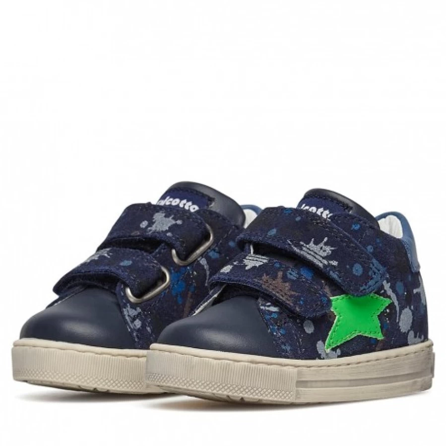FALCOTTO Sasha VL Navy Leather and Suede Casual Sneakers for Men/Women