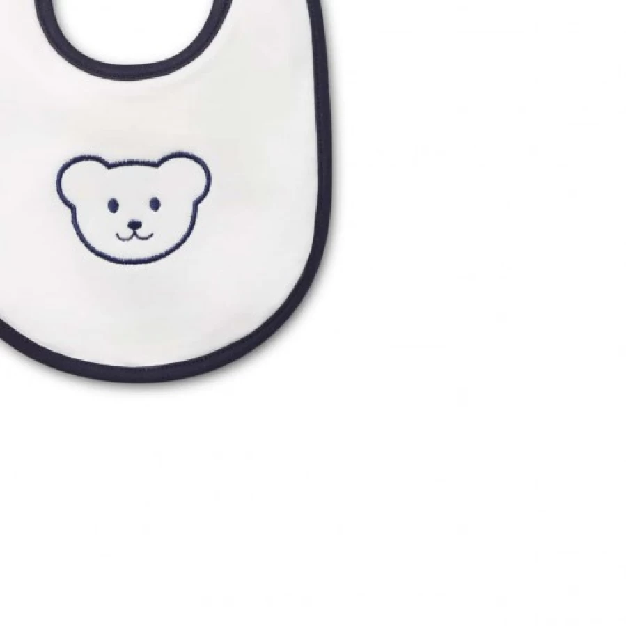 FALCOTTO Navy Baby Bib - Soft and Absorbent Dixie Style Feeding Bib for Infants