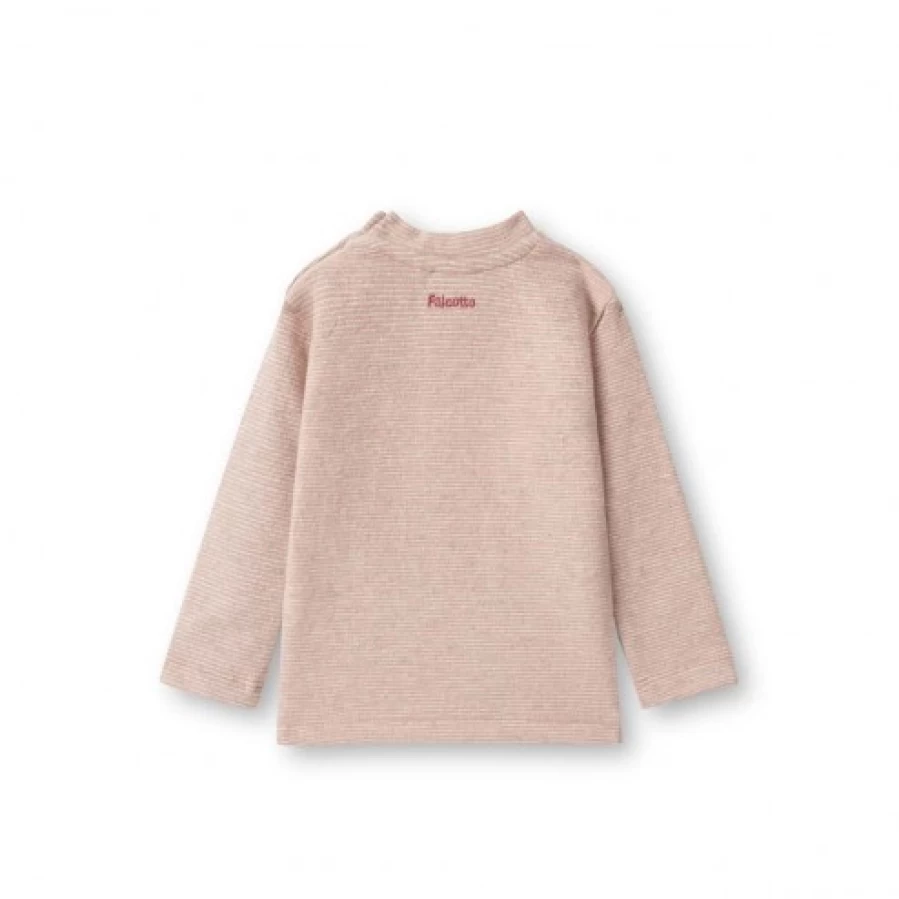 FALCOTTO Women's Pink Long Sleeve Cotton T-Shirt - Soft Comfort Fit Casual Top