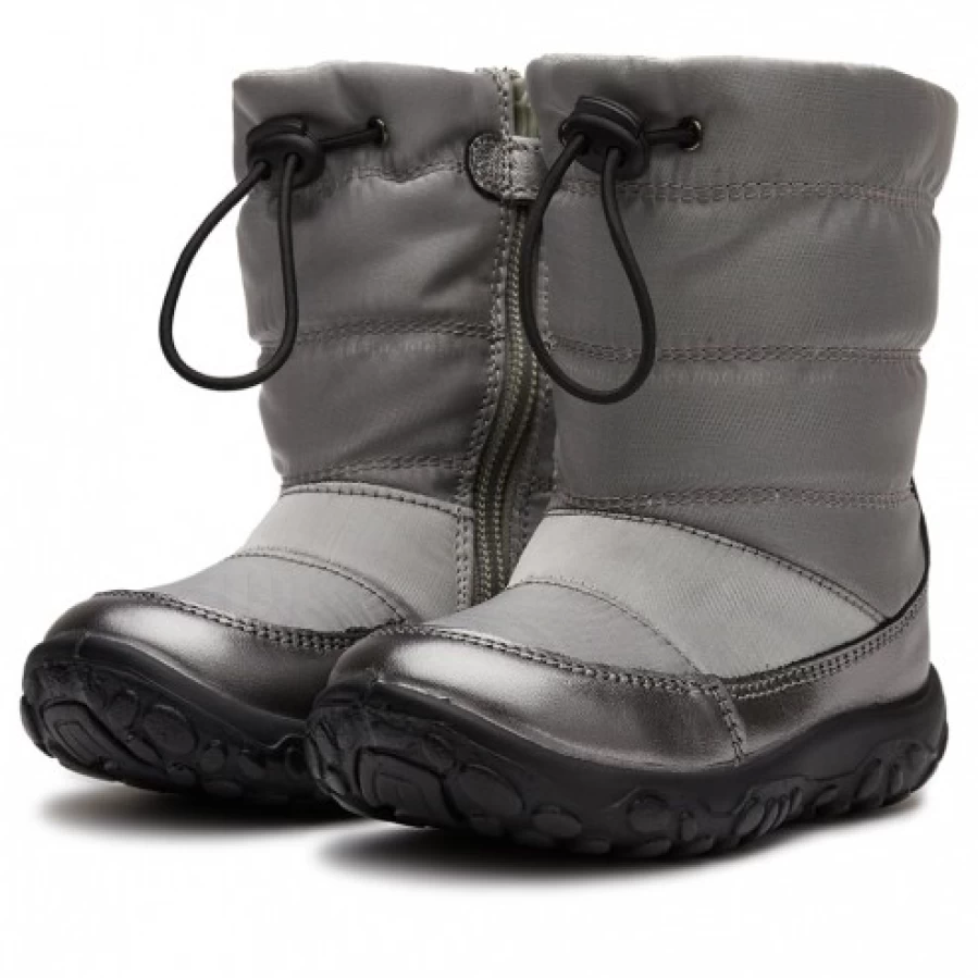 FALCOTTO Grey Padded Boots for Kids - Warm Winter Poznurr WP Snow Boots