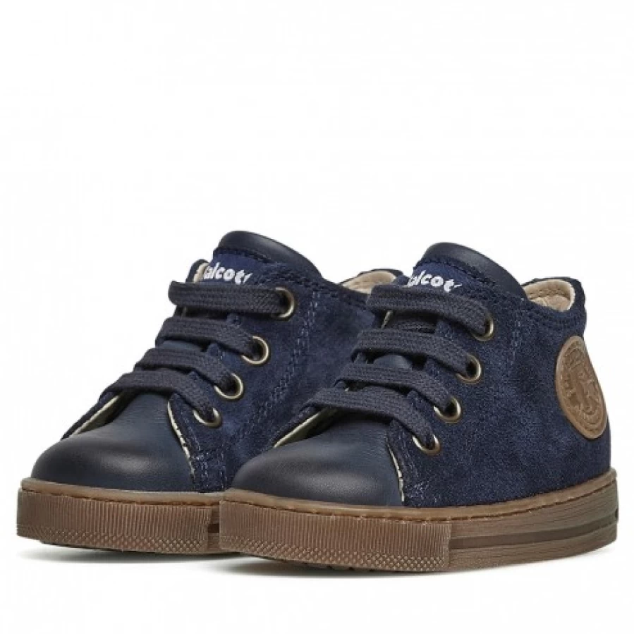 FALCOTTO Magic Navy Leather Suede Sneakers for Men Women - Comfortable Casual Shoes