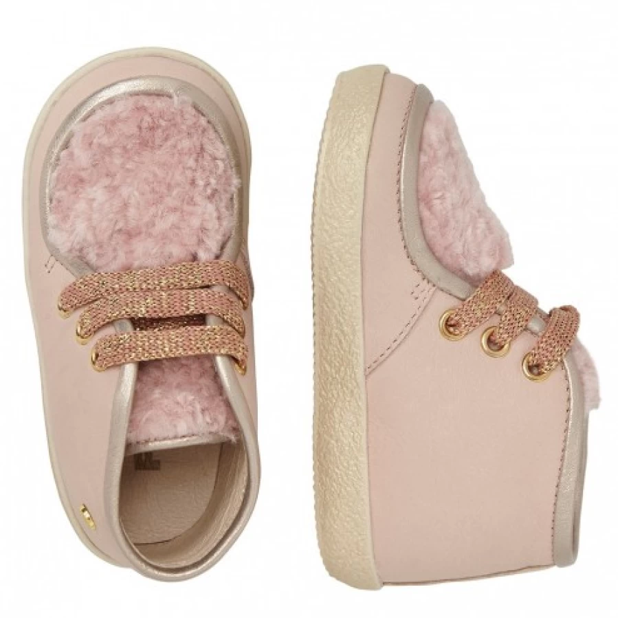FALCOTTO Elchi Women's Leather and Wool Sneakers in Powder Pink - Comfortable Casual Shoes