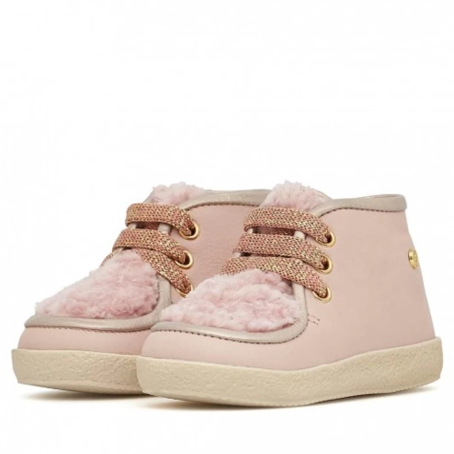 FALCOTTO Elchi Women's Leather and Wool Sneakers in Powder Pink - Comfortable Casual Shoes
