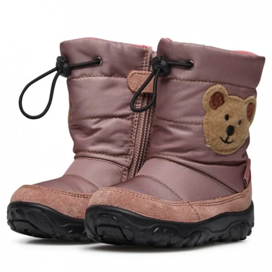 FALCOTTO Poznurr Bear Pink Padded Winter Boots for Kids - Soft & Warm