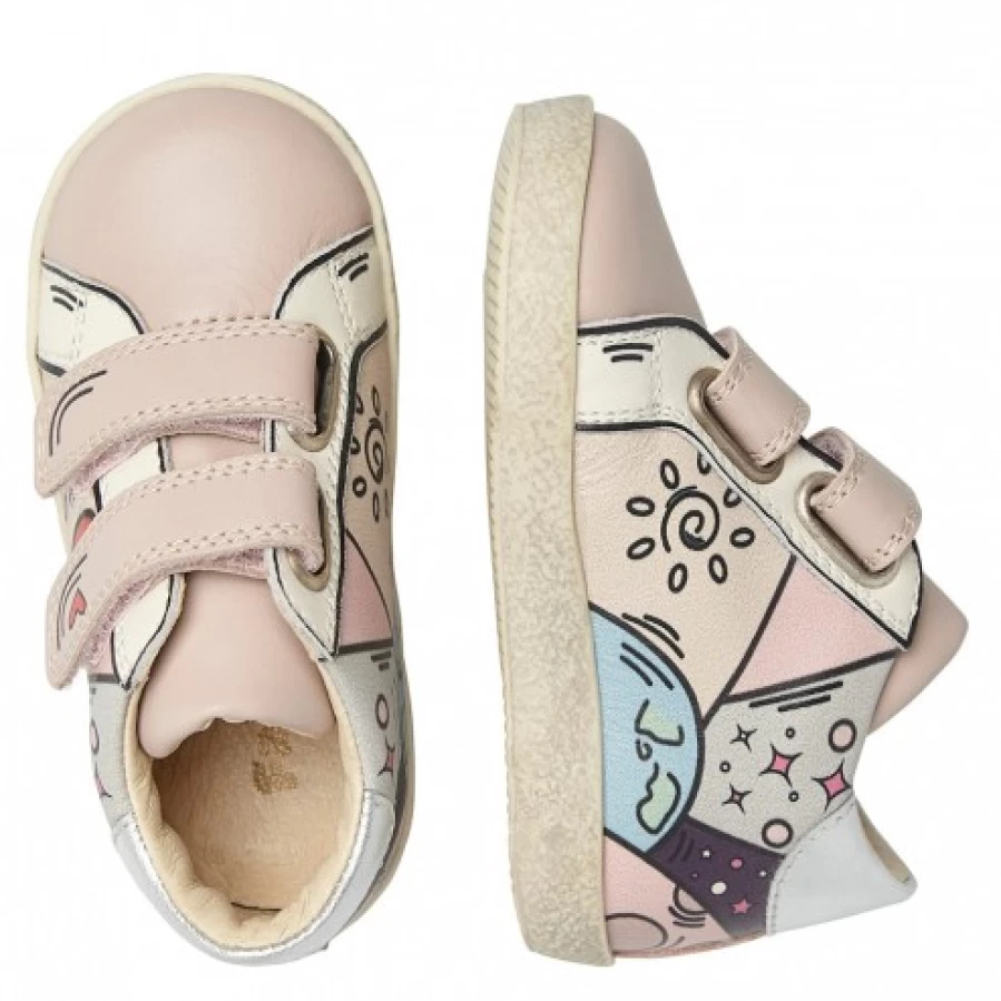 FALCOTTO Huemi VL Powder Pink Leather Sneakers for Women - Comfortable & Stylish Casual Shoes