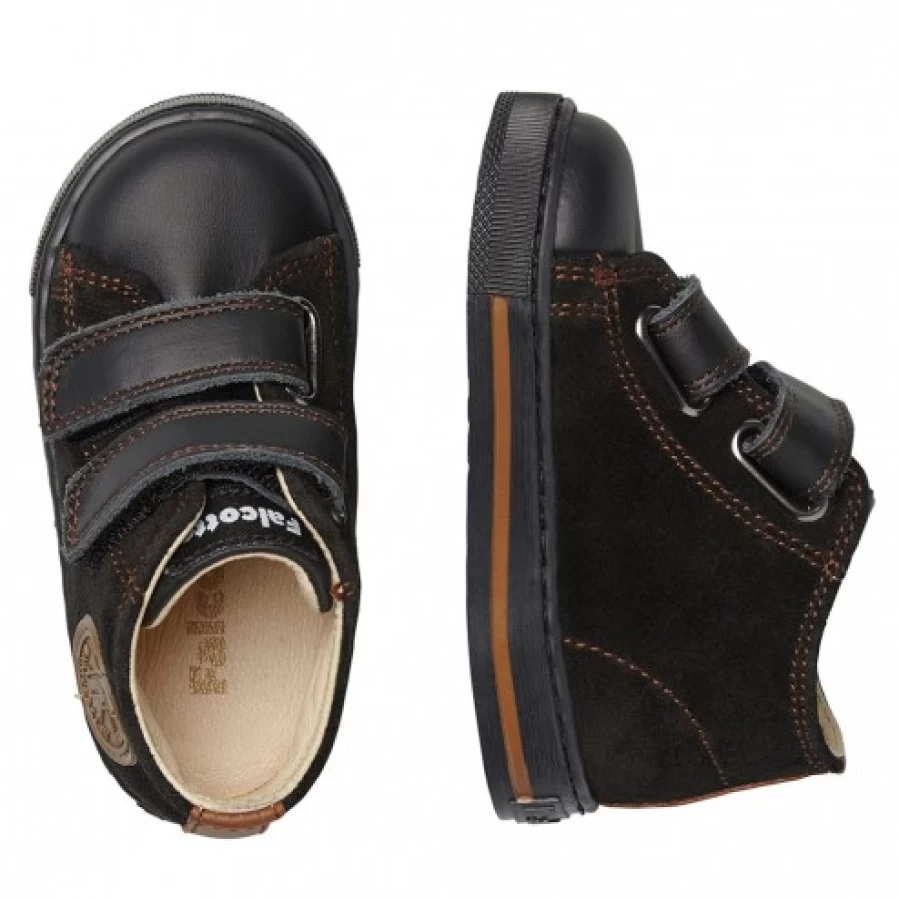 FALCOTTO Michael Men's Black Leather Suede Casual Sneakers - Comfortable Walking Shoes