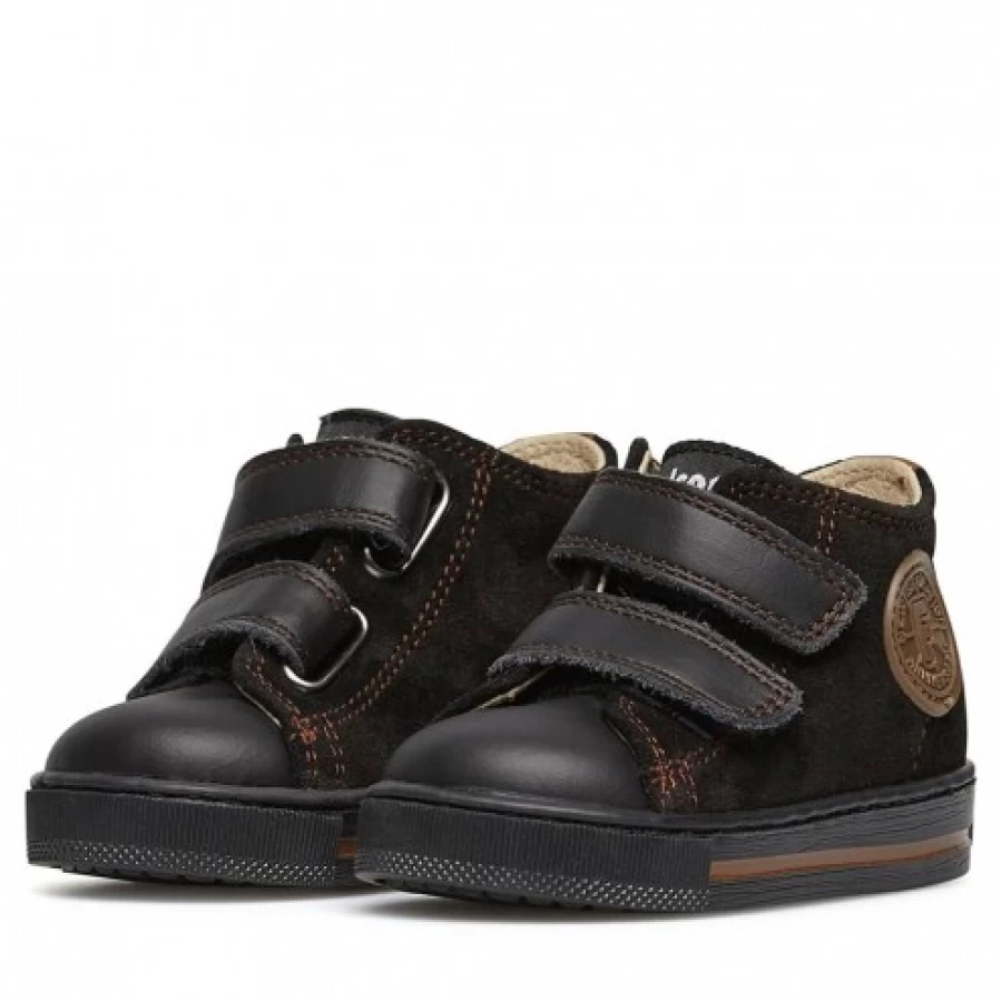 FALCOTTO Michael Men's Black Leather Suede Casual Sneakers - Comfortable Walking Shoes
