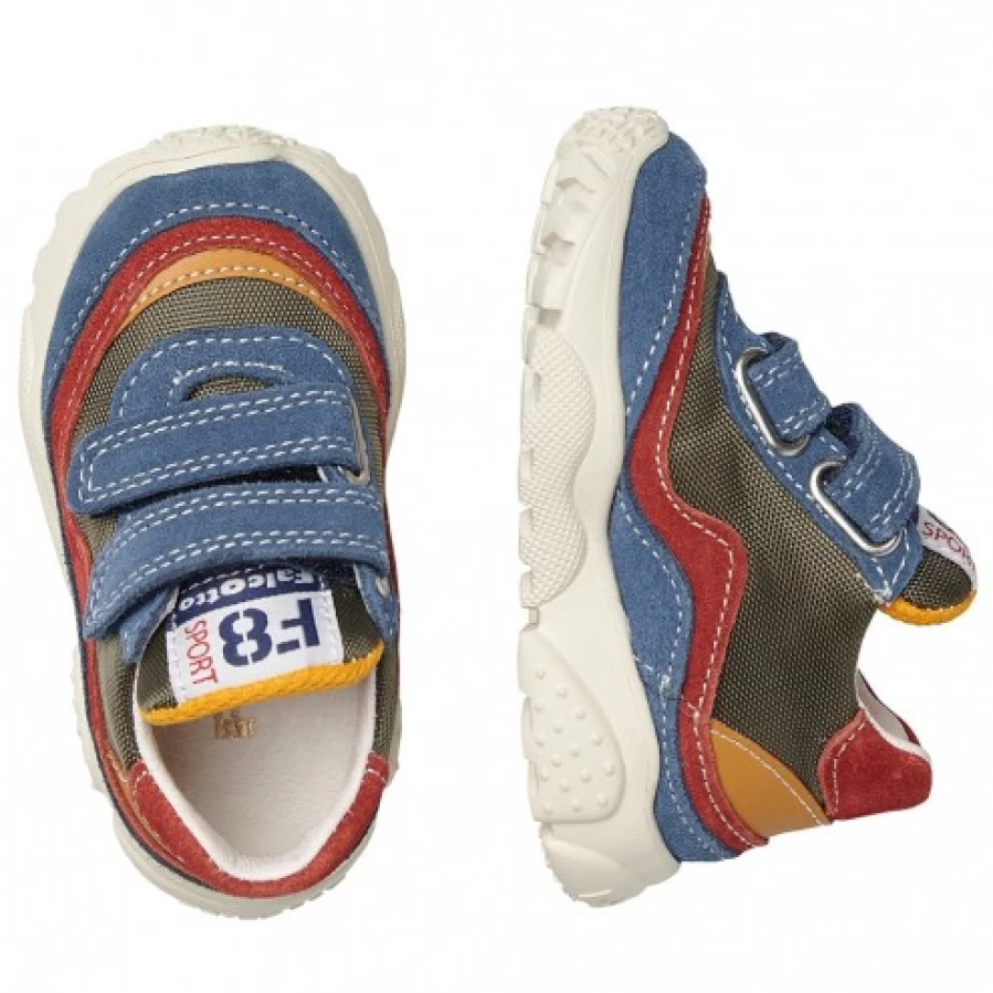 FALCOTTO Blue Suede Sneakers for Men - Comfortable Technical Fabric Shoes - Amantea Vl. Style