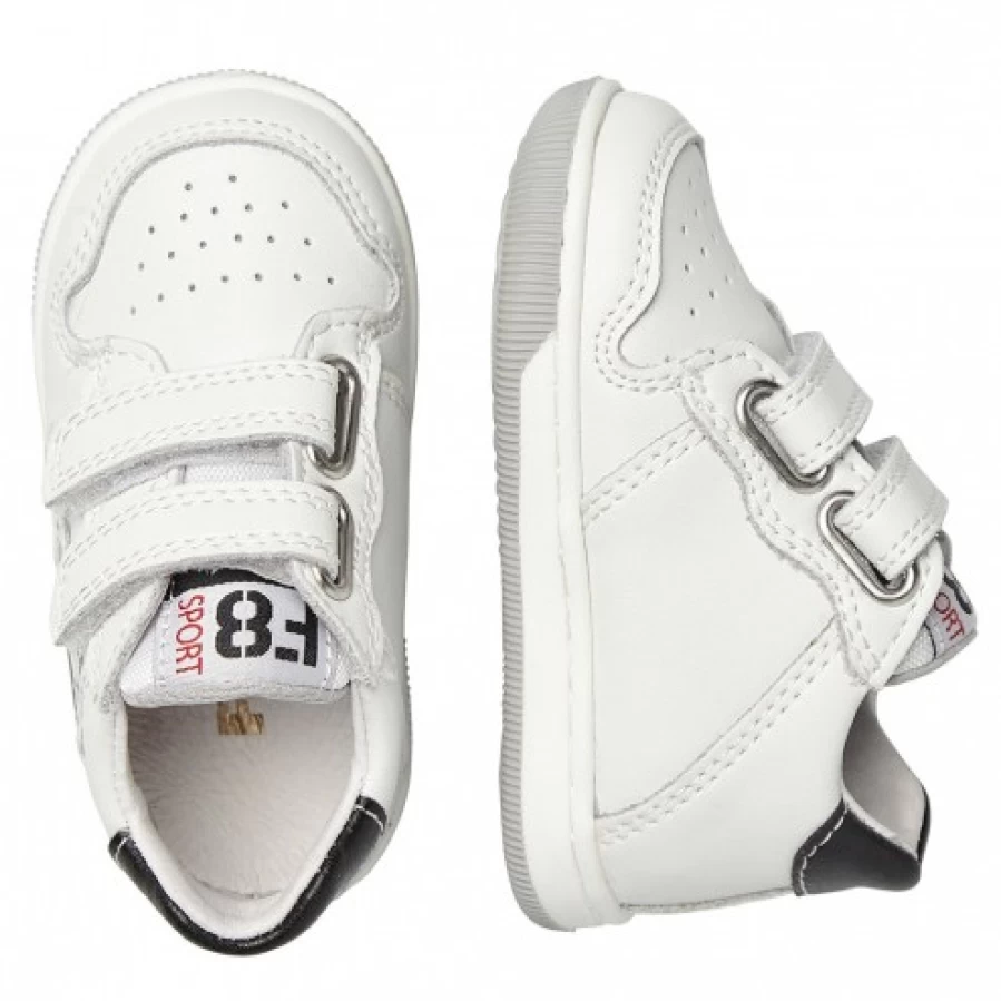 FALCOTTO Frankie VL White Leather and Fabric Sneakers for Men - Comfortable Casual Shoes