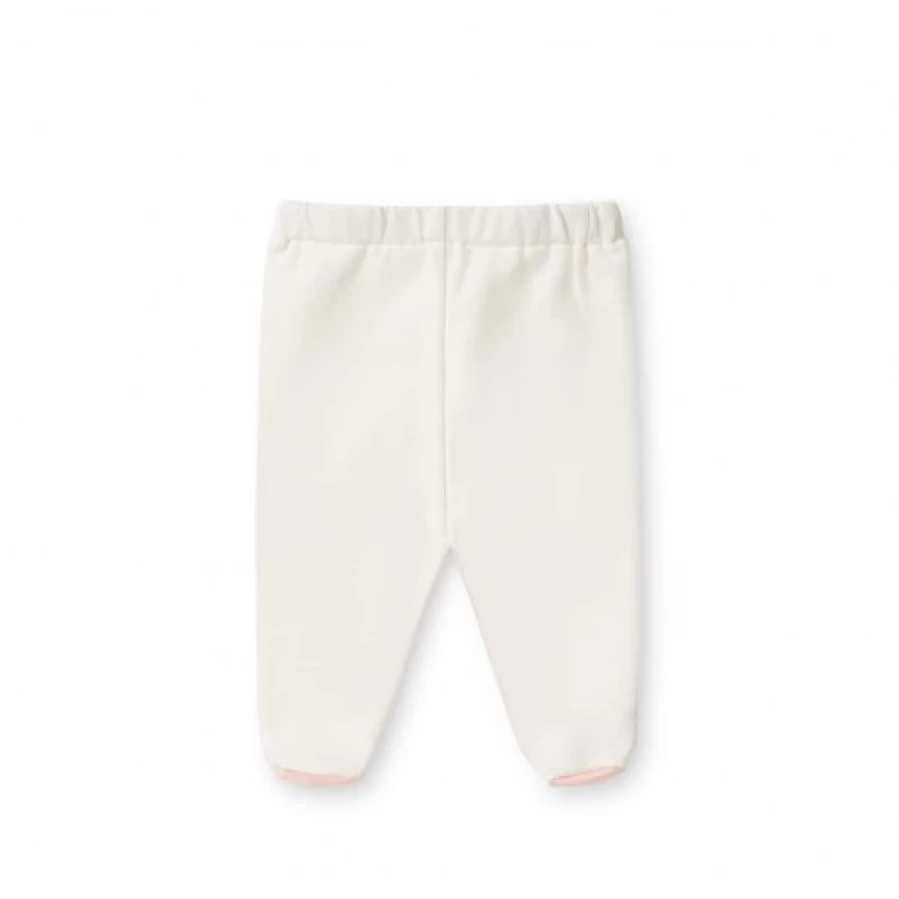 FALCOTTO Emy White Footed Pants for Babies - Soft Cotton Comfortable Sleepwear
