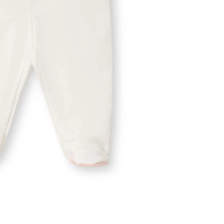 FALCOTTO Emy White Footed Pants for Babies - Soft Cotton Comfortable Sleepwear