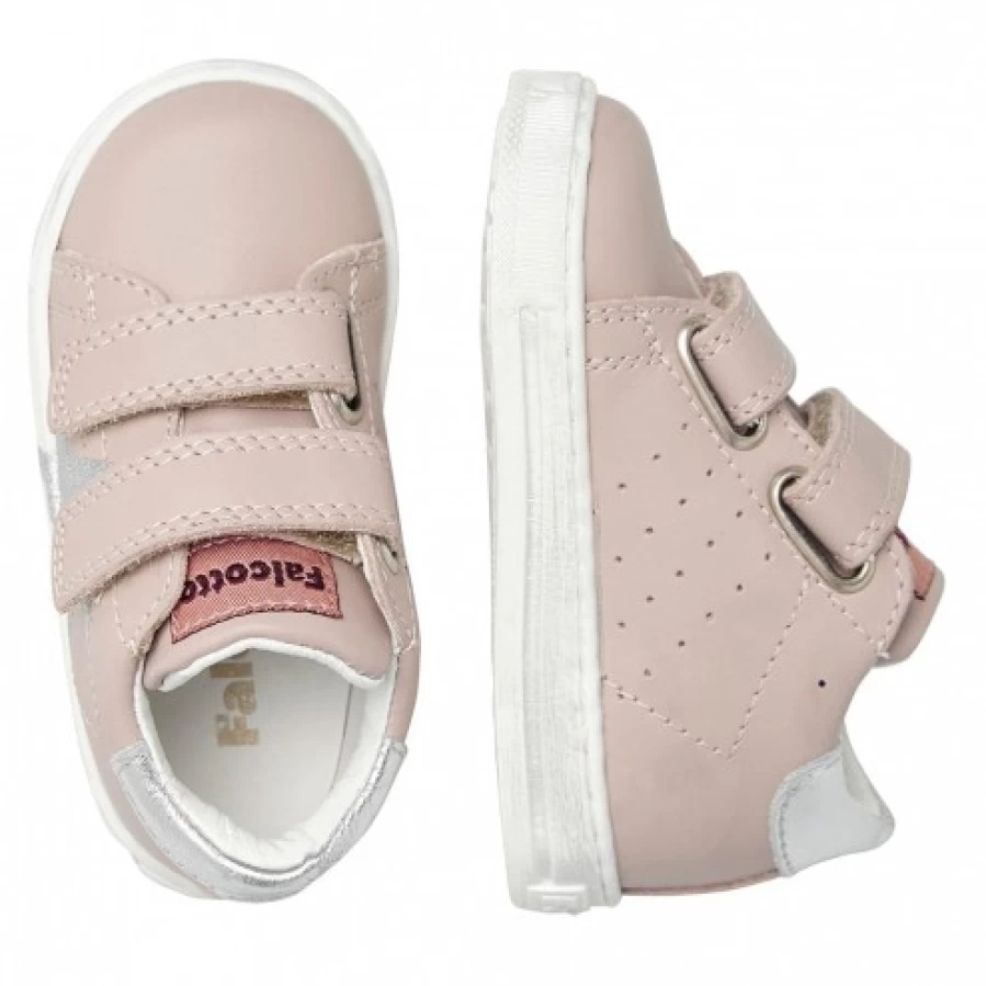 FALCOTTO Salazar VL Leather Sneakers for Women - Powder Pink & Silver Comfortable Casual Shoes